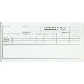 Tiskopis Záznam o prov.vozidel ND 2/3A4-alonž, 50l /ET220/