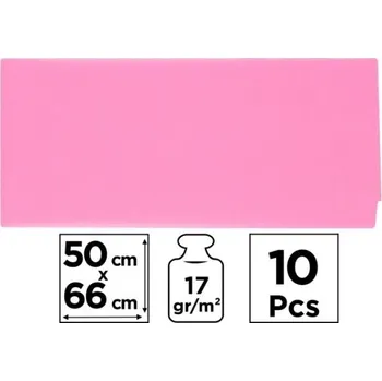 Papír Papír hedvábný 50x66 10ks růžový světlý PN221-24