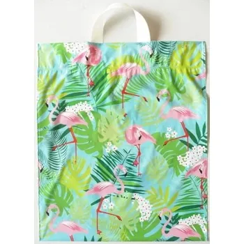 Taška 45 x 40 s uchy plameňáci - igelitová