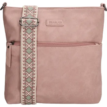 Beagles Malaga dámská crossbody taška s dekorativním popruhem - růžová - 26,5 cm