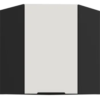 Kuchyňská skříňka Horní rohová skříňka LUNARA 1 - 60x60 cm, bílá / černá