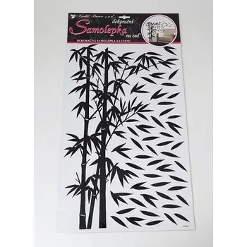 samolepka Samolepky pokoj. bambus černý s lístky 50x32 cm /10150/ [A]