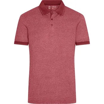 Dámské tričko James&Nicholson Pánská polokošile JN706 Wine Melange-Wine 3XL