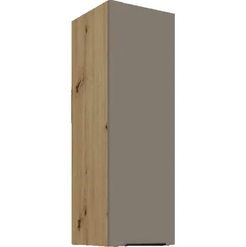 Kuchyňská skříňka Vysoká horní skříňka LUNARA - šířka 30 cm, tmavě béžová / dub artisan