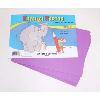 Karton Karton kreslící A4/50ks FIALOVÝ 180g/bal. [A]