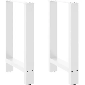 Jídelní stůl Nohy k jídelnímu stolu bílé 2 ks 50 x (72-73) cm ocelové - 8721158312402