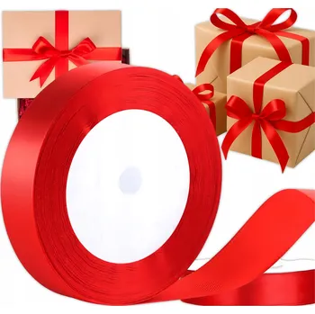 Stuha Saténová páska, stuhy, stuhy 23 m x 1,2 cm, červená