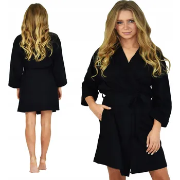 Dámský župan Bavlněný župan tenký prodyšný tmavý XL