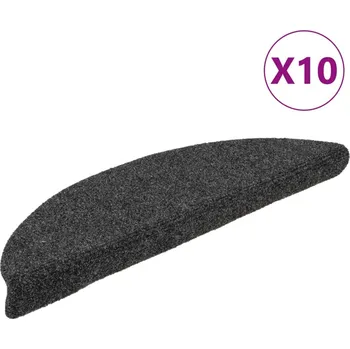 Nášlap na schod Schodové rohože samolepicí 10 ks 56x17x3 cm antracitové půlkulaté - 8720286327975