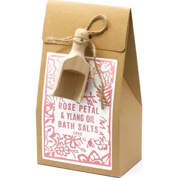 Koupelová sůl Koupelová sůl s dřevěnou naběračkou - himalájská s růží | 500g