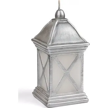 Svíčka Svíčka LED 370g lucerna stříbrná