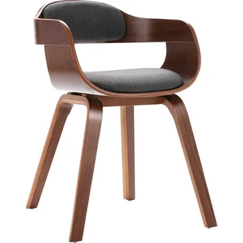 Jídelní židle Jídelní židle tmavě šedá ohýbané dřevo a textil - 8720286341131