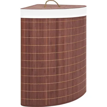 Koš na prádlo Rohový bambusový koš na prádlo hnědý 60 l - 8720286010815