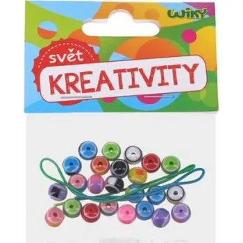 Dětské navlékací korálky Kreativní set - Barevné korálky s provázkem ( W016896 )