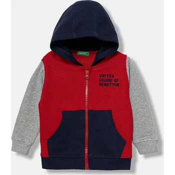 Chlapecká mikina Dětská bavlněná mikina United Colors of Benetton 3J68G503V.P.seasonal červená 33X, vel. 82