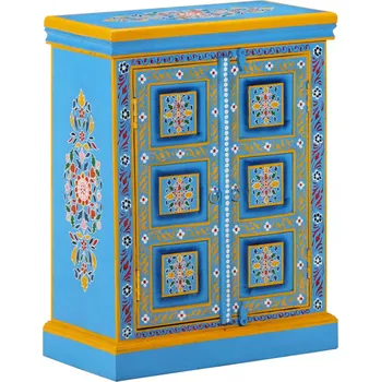 Příborník do zásuvky Příborník masivní mangovníkové dřevo tyrkysový ručně malovaný - 8718475568100