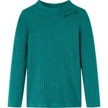 Dětské tričko s dlouhým rukávem žebrovaný úplet tmavě zelené 116 - 8721012034020