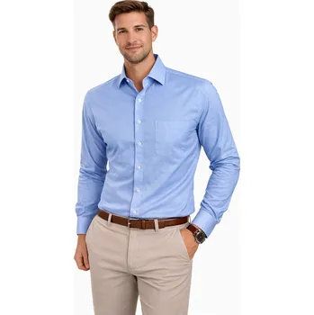 Pánská košile Pánská košile s dlouhým rukávem světle modrá vz.č.65, ❗Objednávejte raději o číslo větší❗ Velikost: L