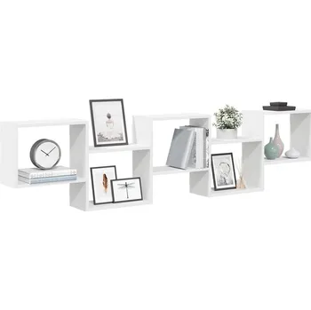 police Nástěnná police 5 přihrádek bílá kompozitní dřevo - 8721158650269