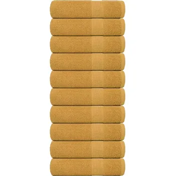 Utěrka Sprchové ručníky 10 ks zlaté 70x140 cm 360 g/m² 100% bavlna - 8721012144521