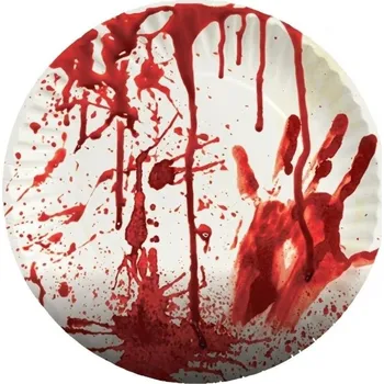 Party dekorace Papírové talíře krvavé šmouhy 8ks