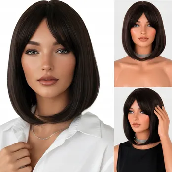 Paruka Paruka polodlouhé syntetické vlasy tmavě hnědá Althair dámská