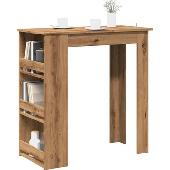 Jídelní stůl Barový stůl s úložným regálem dub artisan 102 x 50 x 103,5 cm - 8721158441126