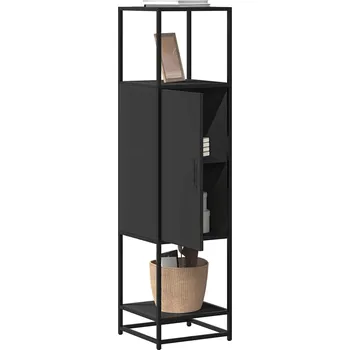 Příborník do zásuvky Skříň highboard černá 35,5x35x139 cm kompozitní dřevo a kov - 8721102840937