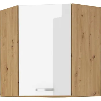 Kuchyňská linka Horní rohová skříňka Artisan 60x60 GN-72 1F (45°) Barva korpusu: Dub artisan, Barva dvířek: Bílý lesk
