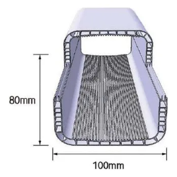 Pěstební systém Urban Hydro NFT kanál 100x80 mm - s dírou, 2 vrstvy, černý uvnitř, 250 cm