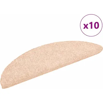 Nášlap na schod Schodové rohože samolepicí 10 ks 56x17x3 cm světle hnědé půlkulaté - 8720286327814