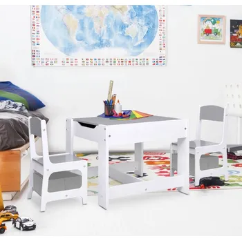 Dětský pokoj Dětský stůl se 2 židlemi bílý MDF - 8720286204290