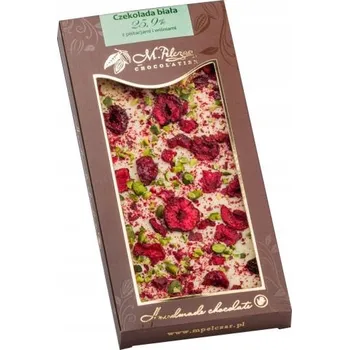 Čokoláda Bílá Čokoláda M.Pelczar s pistáciemi a třešněmi