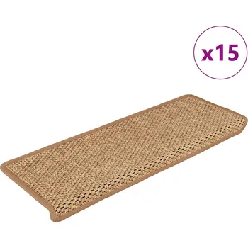 Nášlap na schod Samolepící nášlapy na schody vzhled sisal 15ks 65x21x4 cm - 8720286329832