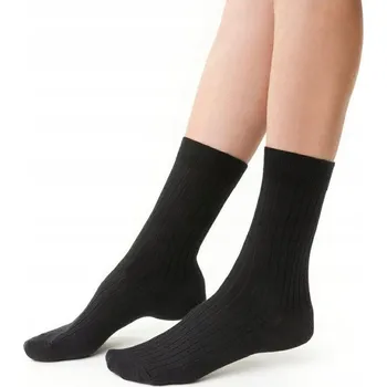 Dámské ponožky Beztlakové Dámské Teplé Ponožky z Merino Vlny Steven 130 černé 38-40