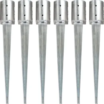 Příslušenství pro plot Kotvící hroty 6 ks stříbrné 10 x 76 cm pozinkovaná ocel - 8719883833545