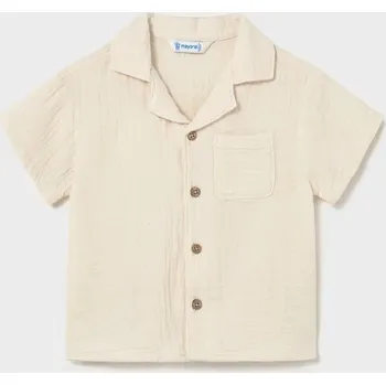 Chlapecká košile Dětská bavlněná košile Mayoral 1113.3C.Baby.PPY2 béžová 12A, vel. 68