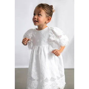 Dívčí šaty Dětské bavlněné šaty Mayoral 3923.6D.Mini.PPY2 bílá 00X, vel. 122