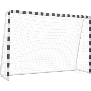 Fotbalová branka Fotbalová branka 300 x 200 x 90 cm kovová černá a bílá - 8719883685151