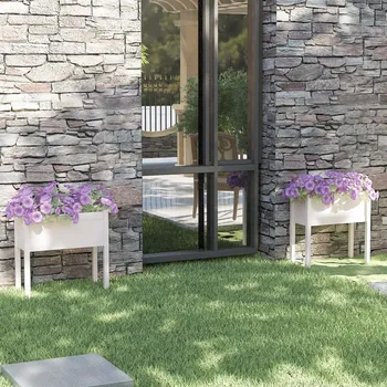 Truhlík Zahradní truhlíky 2 ks bílé 70 x 31 x 70 cm masivní borovice - 8720286815533