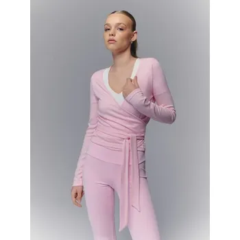 Dámský svetr Kardigan s vázáním vpředu - XL - House - pastelově růžová - 696IZ-03X