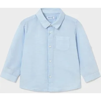 Dětská lněná košile Mayoral 1118.3C.Baby.PPY2 modrá 50X, vel. 68