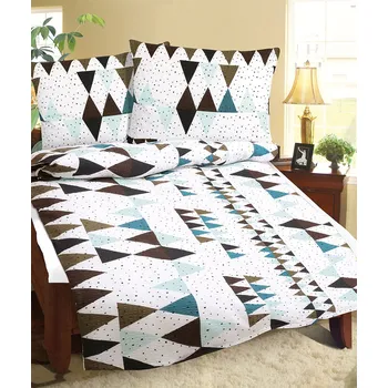 Povlečení Povlečení krepové - tyrkysová geometrie 140x200,70x90 cm