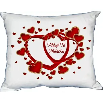 Dekorativní polštářek Moon River polštář Svatý Valentýn Miluji Tě miláčku srdíčka 30x40 cm ( )