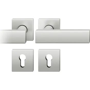 Dveřní kování Sada kování FSB model 1003, kl/kl, PZ, F1 Eloxovaný hliník, klika / klika, Cylindrická vložka, Čtvercová rozeta standardní