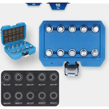 Nářadí pro automobil Brilliant Tools BT691310 Souprava zámků ráfků, pro vozidla VW, 10dílná