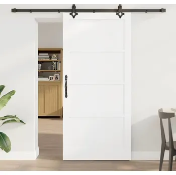 Interiérové dveře vidaXL Posuvné dveře ORKDAL Bílá 93 x 202 cm Masivní borové dřevo [3333655]