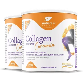 Kloubní výživa Nature's Finest Curcumin JointCare 1+1 | kolagen, kurkumin a kyselina hyaluronová pro podporu kloubů | pomoc při ztuhlosti, flexibilitě a každodenním pohybu