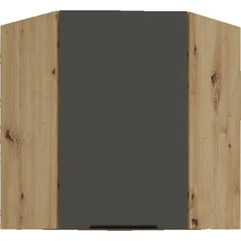 Kuchyňská skříňka Horní rohová skříňka LUNARA 1 - 60x60 cm, grafit / dub artisan