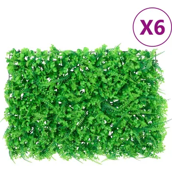 Plot  Umělý plot s listy kapradiny 6 ks zelený 40 x 60 cm - 8721012385542
